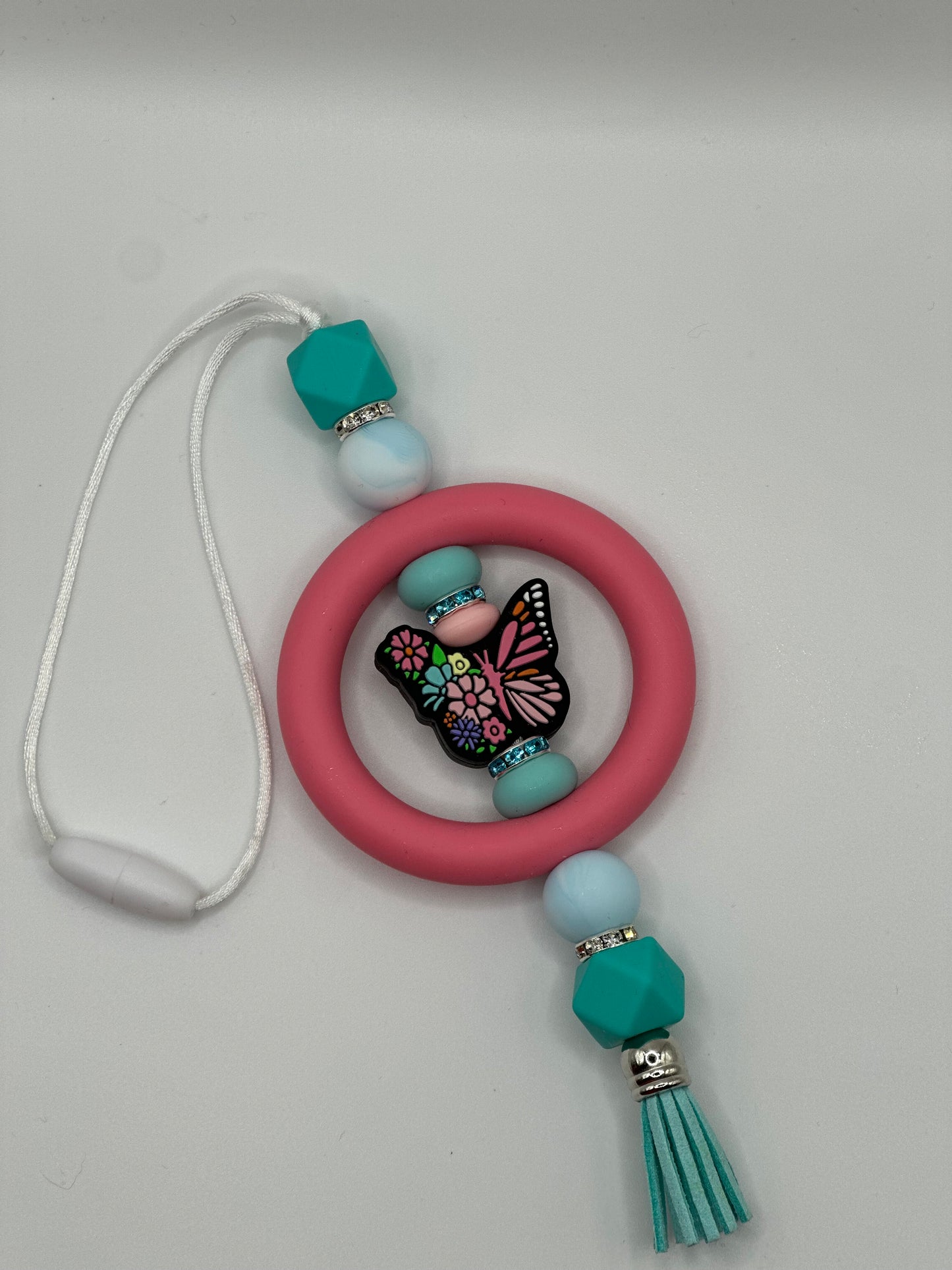 Pink Butterfly Car Charm