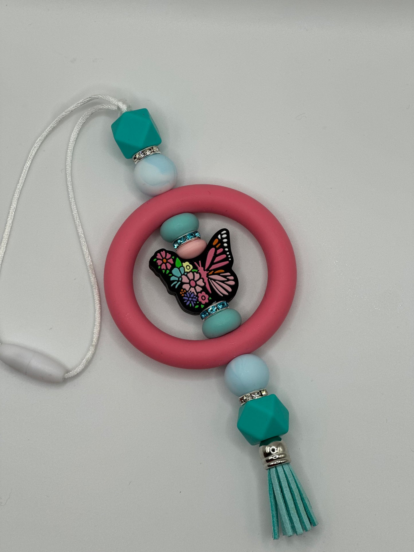 Pink Butterfly Car Charm