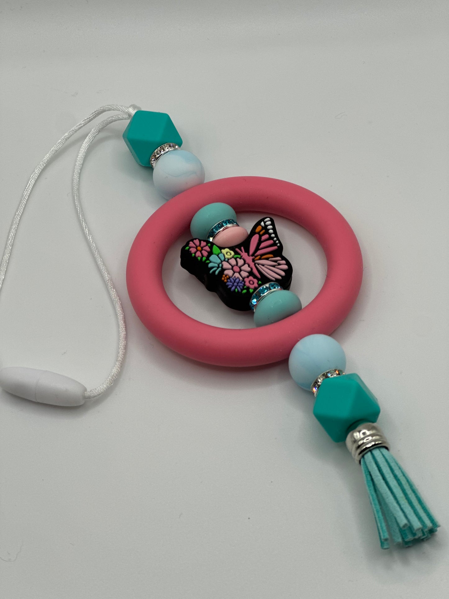 Pink Butterfly Car Charm