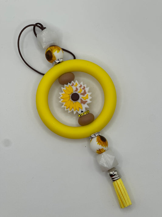 Yellow Sunflower Car Charm